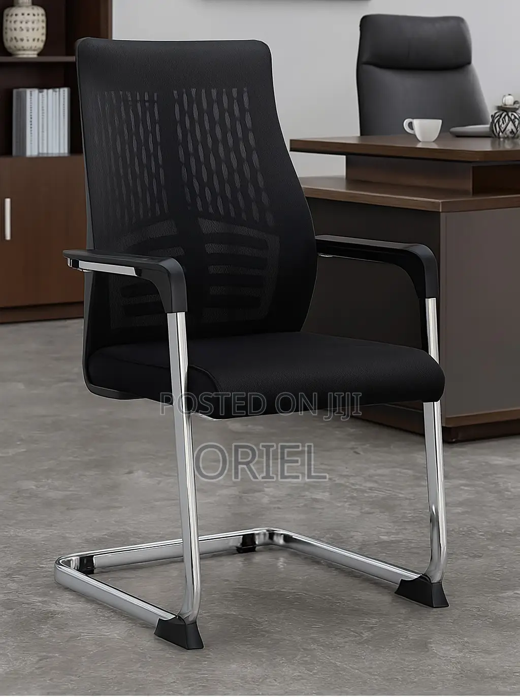 Office Chair : Mid-Back Sled Base Clerical Office Seat