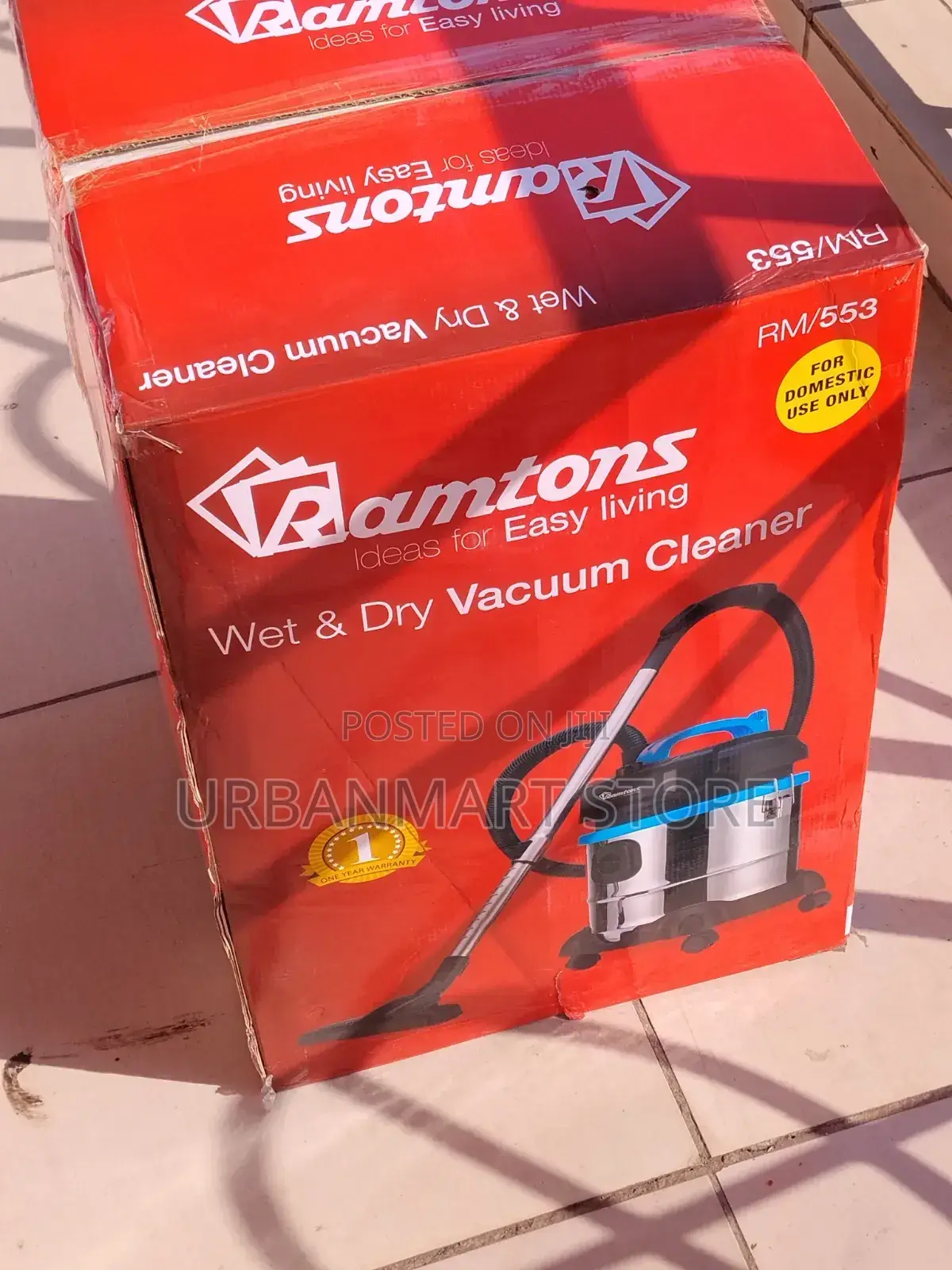 Ramtons Heavy Duty Wet Dry Vacuum Cleaner 21l