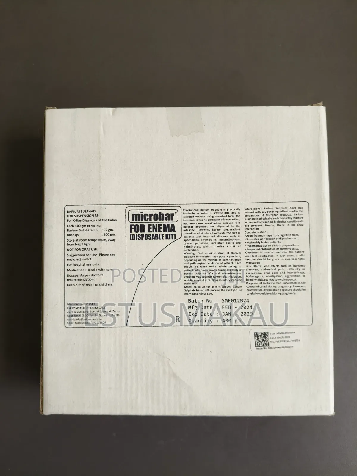 Microbar for Enema Disposal Kit