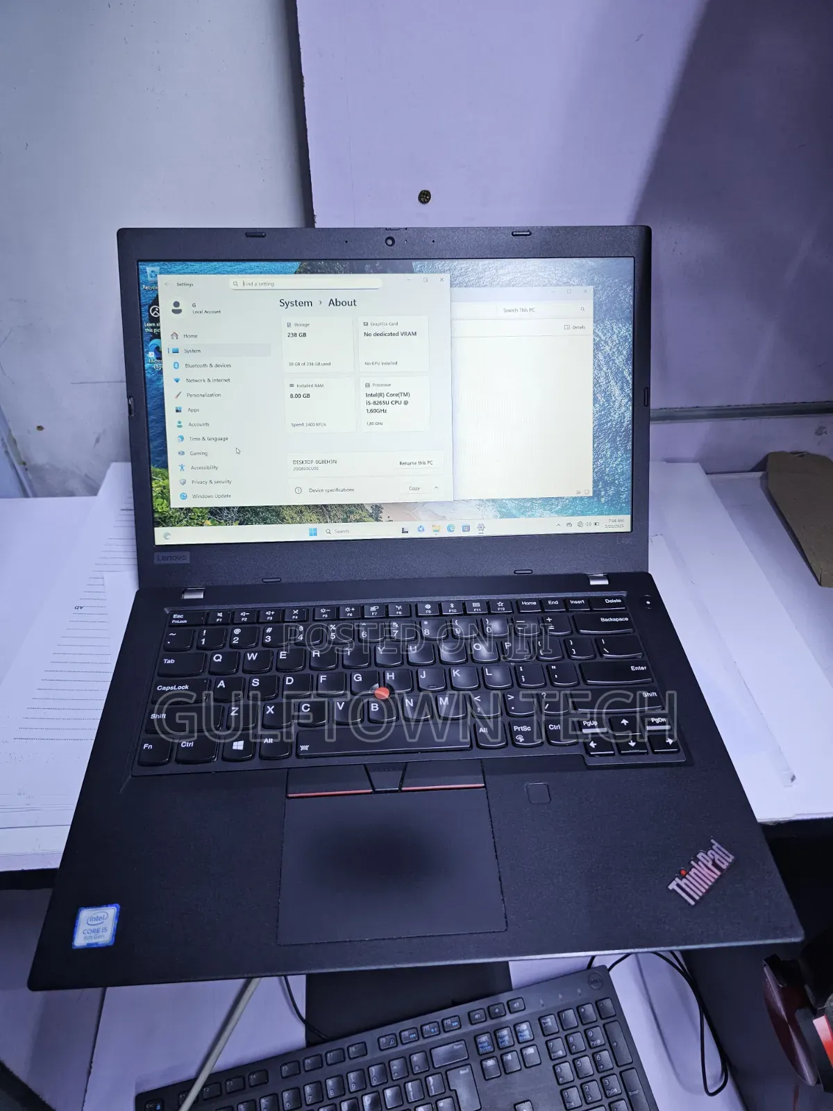 Laptop Lenovo ThinkPad L490 8GB Intel Core i5 SSD 256GB