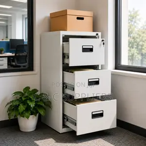 3-Drawer White Storage Locker
