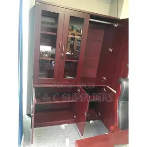 3-Door's Mahogany Glass Front Cabinet