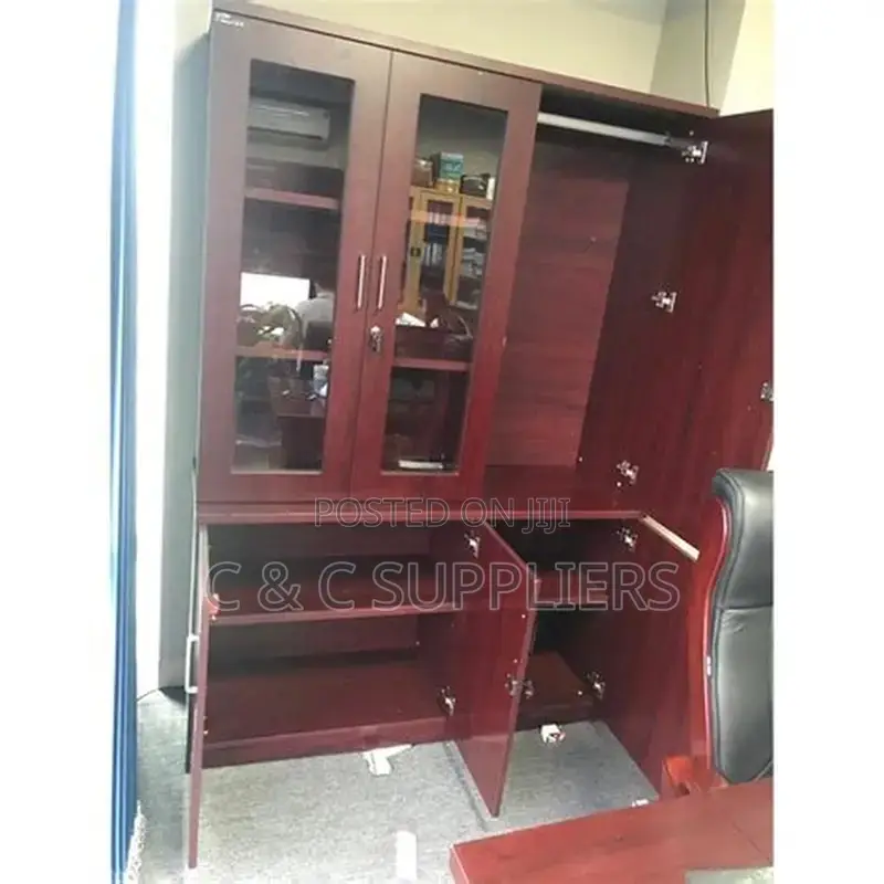 3-Door's Mahogany Glass Front Cabinet