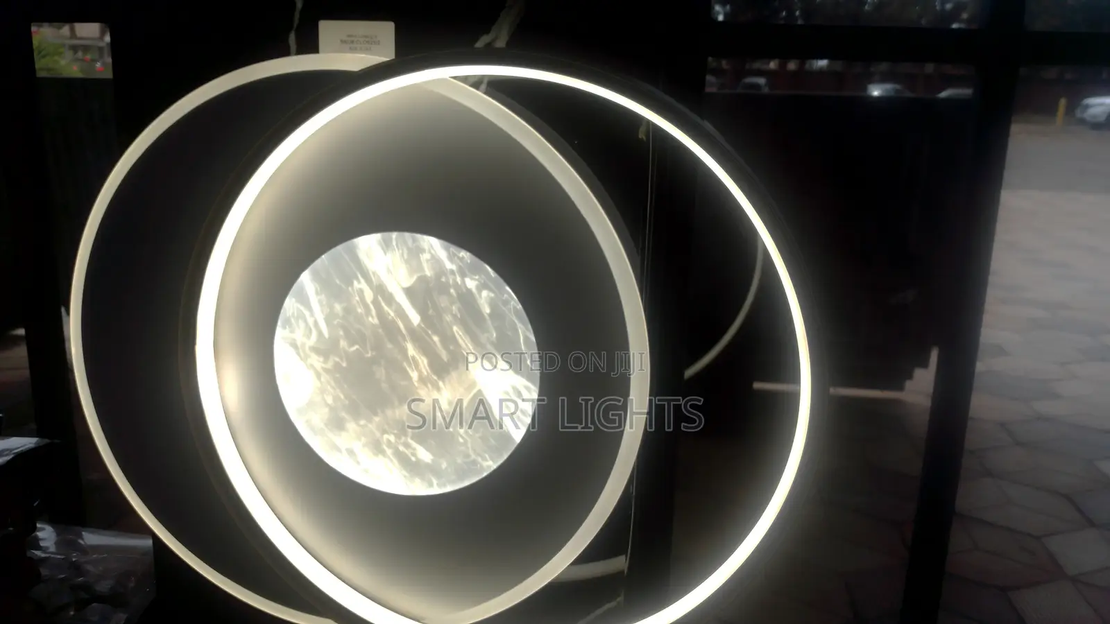 Modern Luxury Led Ring Chandelier With Marble Center- Warm White Ceili