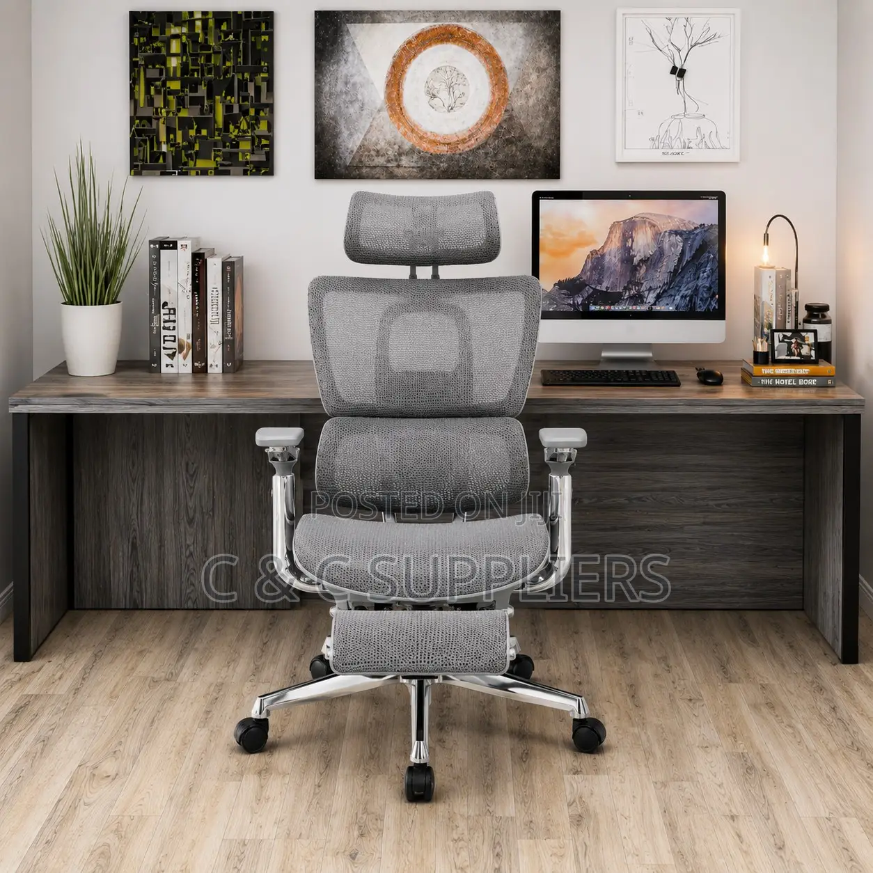 Swivel White Orthopedic Mesh Chair