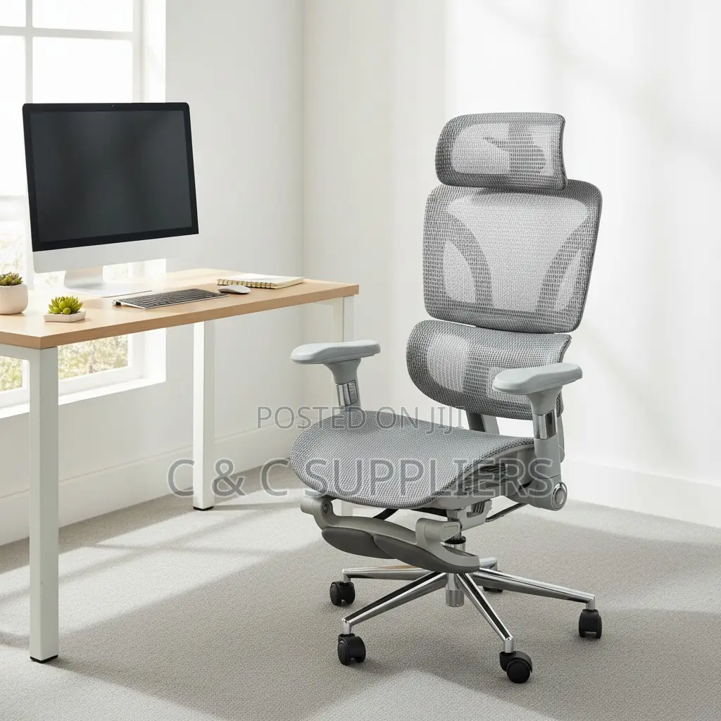 Swivel White Orthopedic Mesh Chair