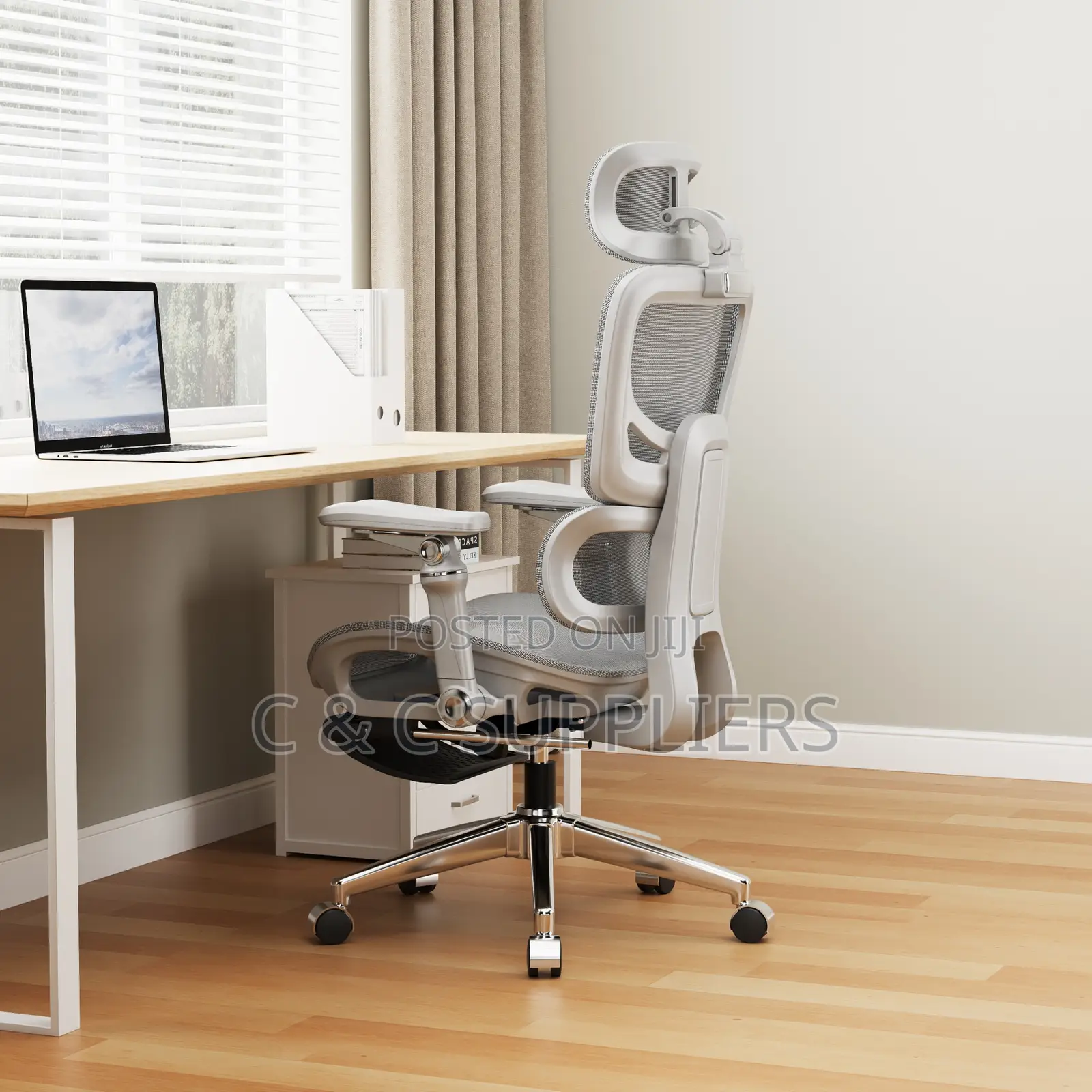 Swivel White Orthopedic Mesh Chair
