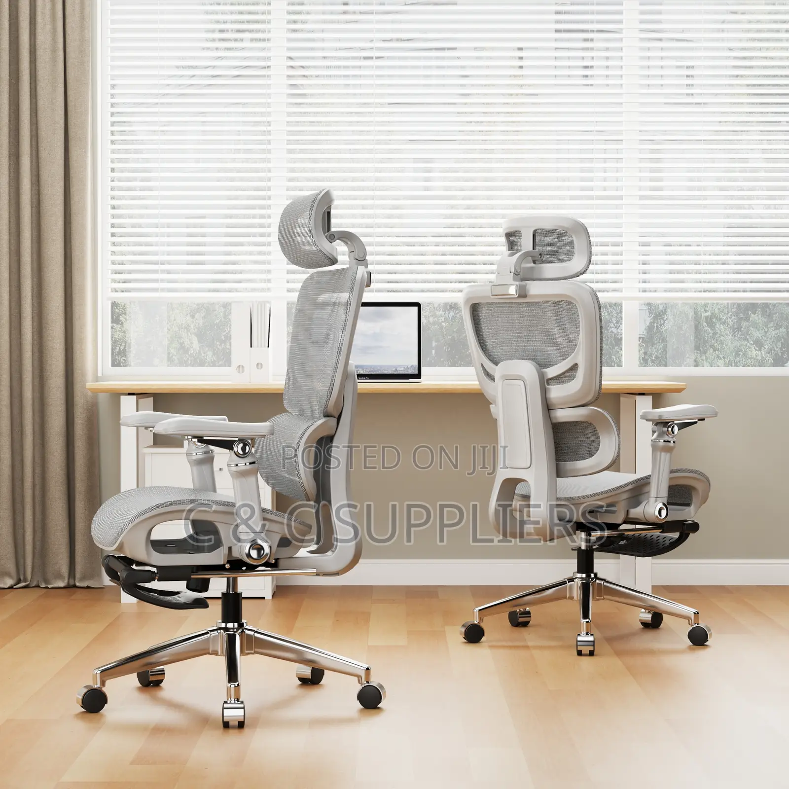 Swivel White Orthopedic Mesh Chair