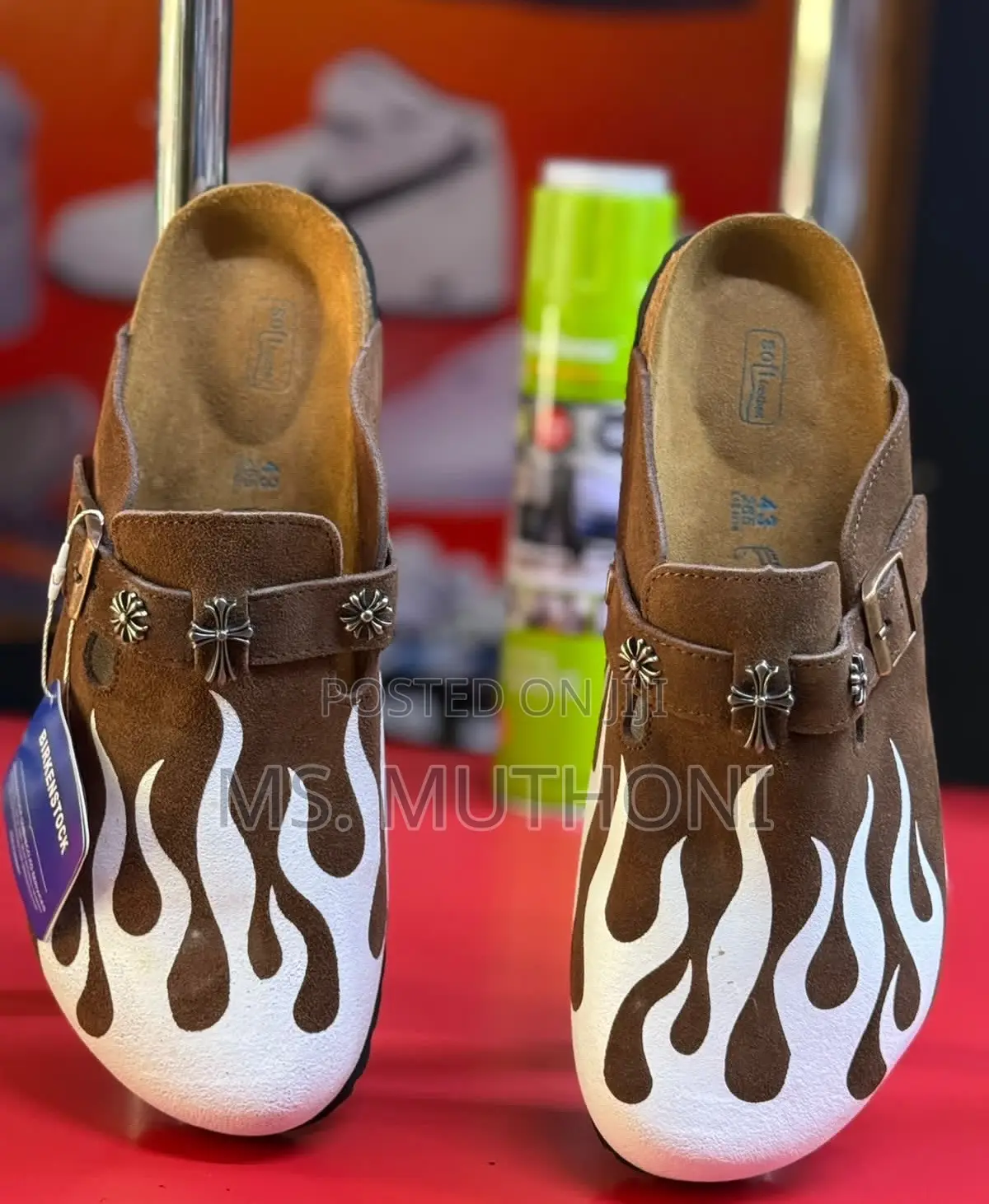 Streetwear Custom-Designed Flame-Edition Suede Clogs