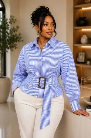 Premium Waist-Cinched Shirt