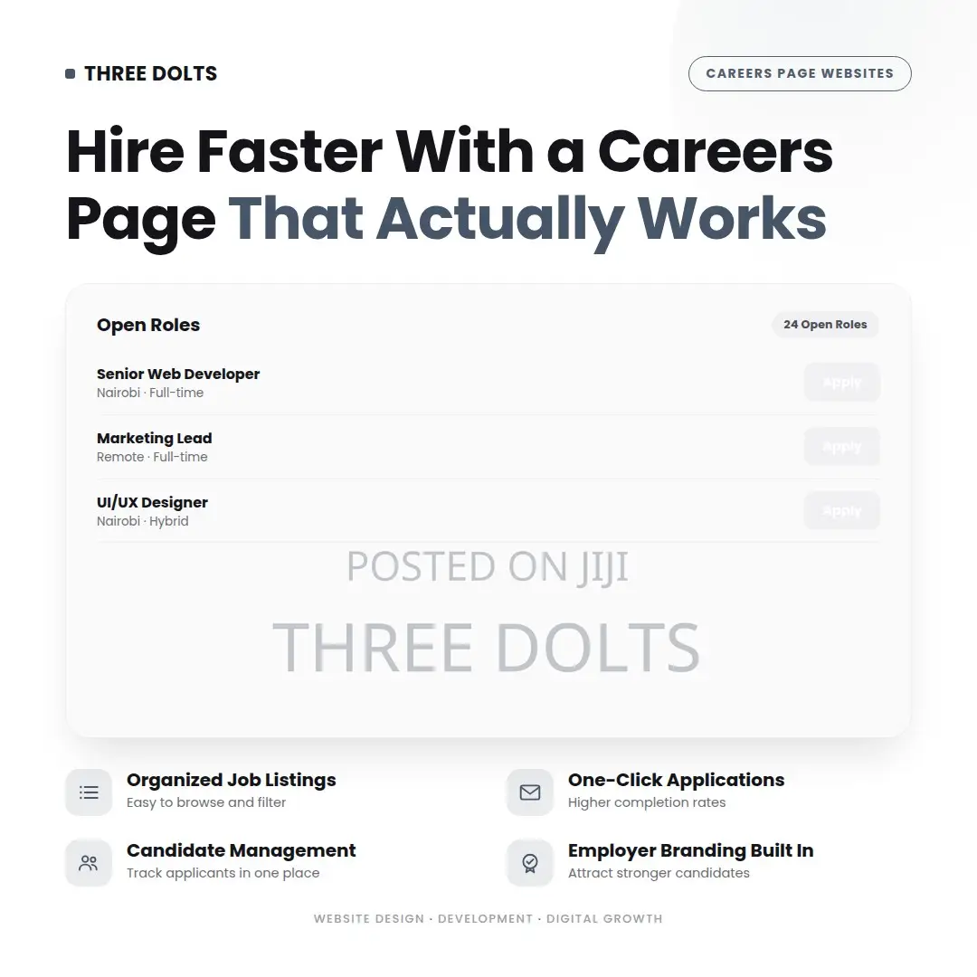 Careers Page Job Board Website Design for Growing Companies