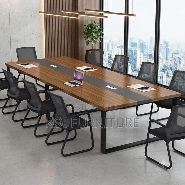 Boardroom Table; 2.4 Meter Boardroom Meeting Room Multi-Persontable - thumbnail 5