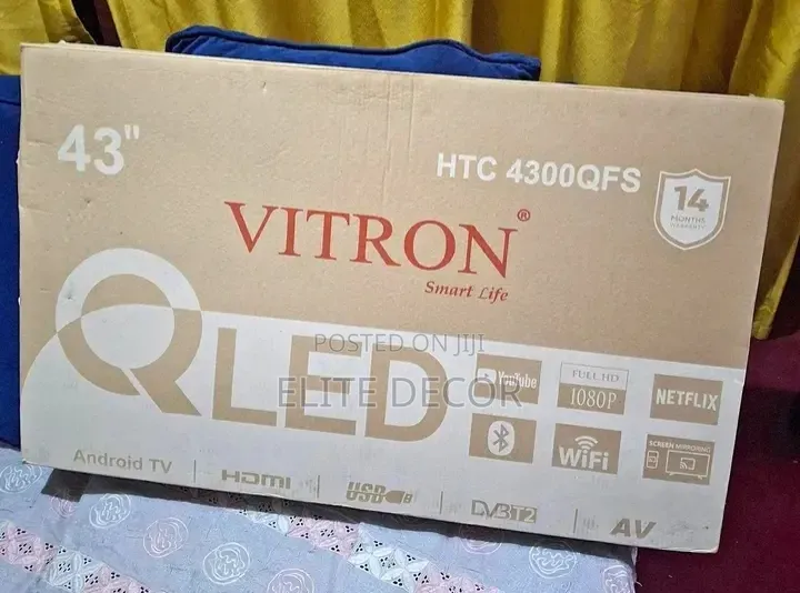 Vitron 43 Inch Qled Smart Android Tv Bluetooth | Wi-Fi | Full Hd