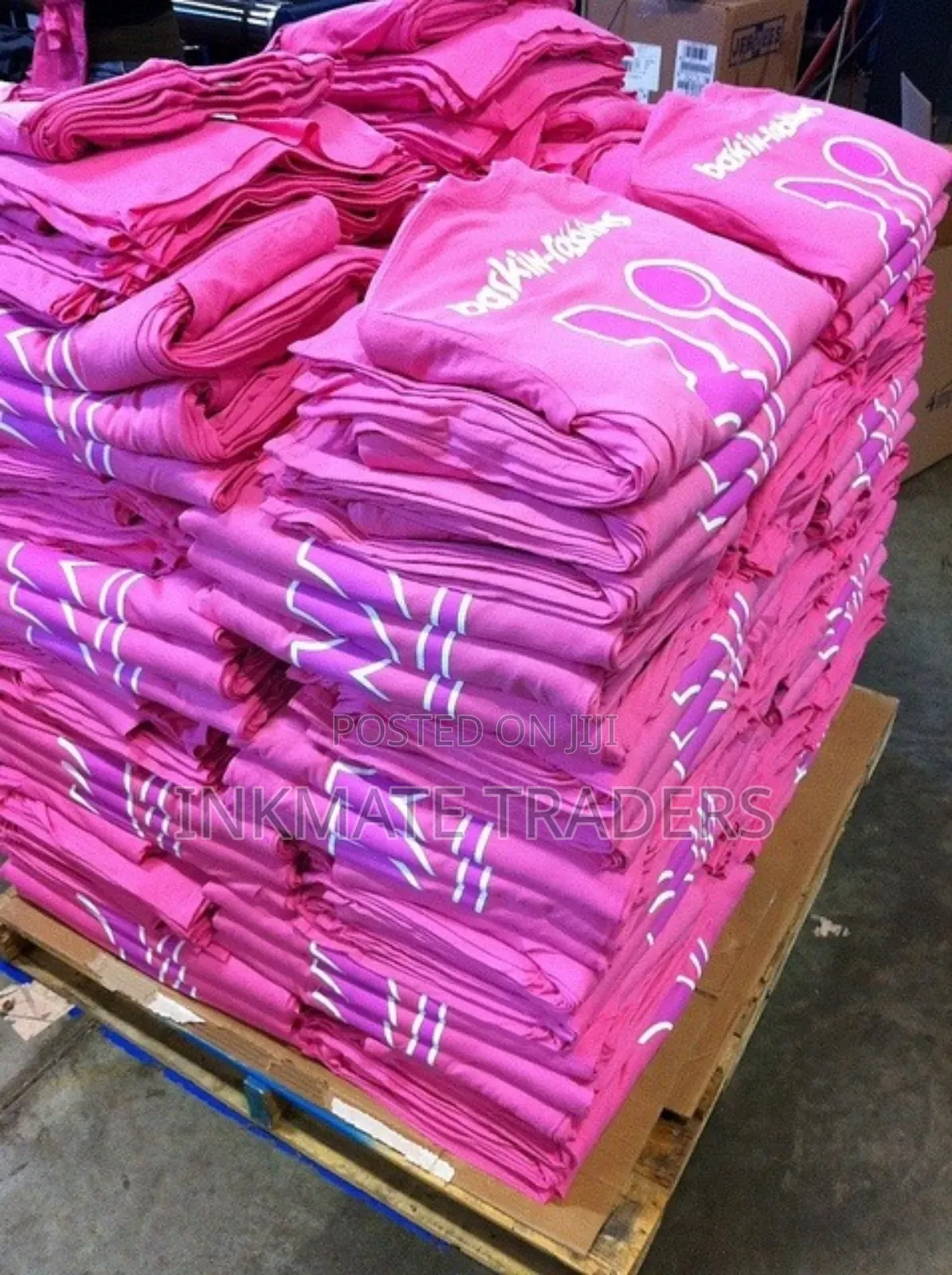 Pink and Branded Round Neck T-Shirt