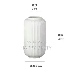 Sleek Heavy Ribbed Modern Elegant Vase With a Glossy Finishing