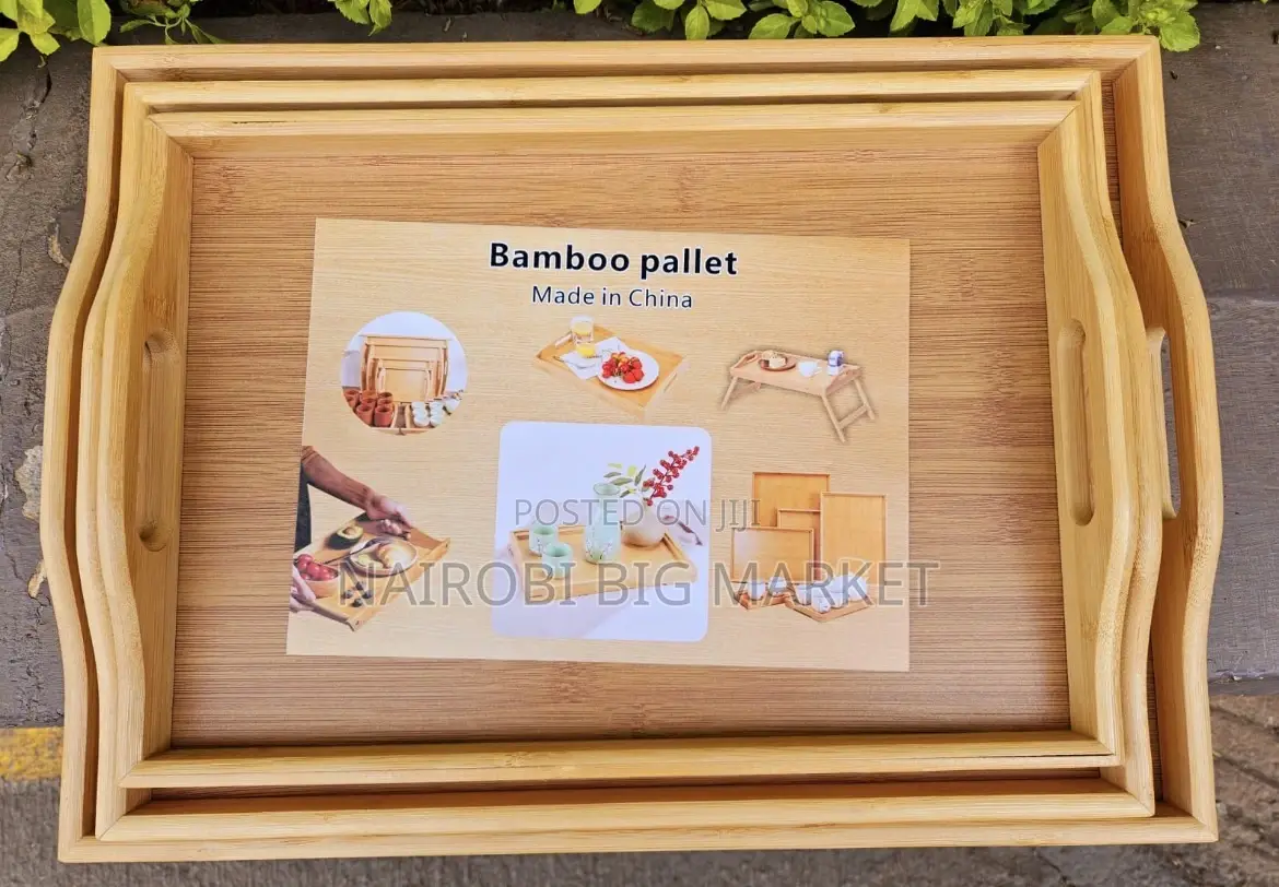 Classic Style Bamboo Tray 3pcs Set