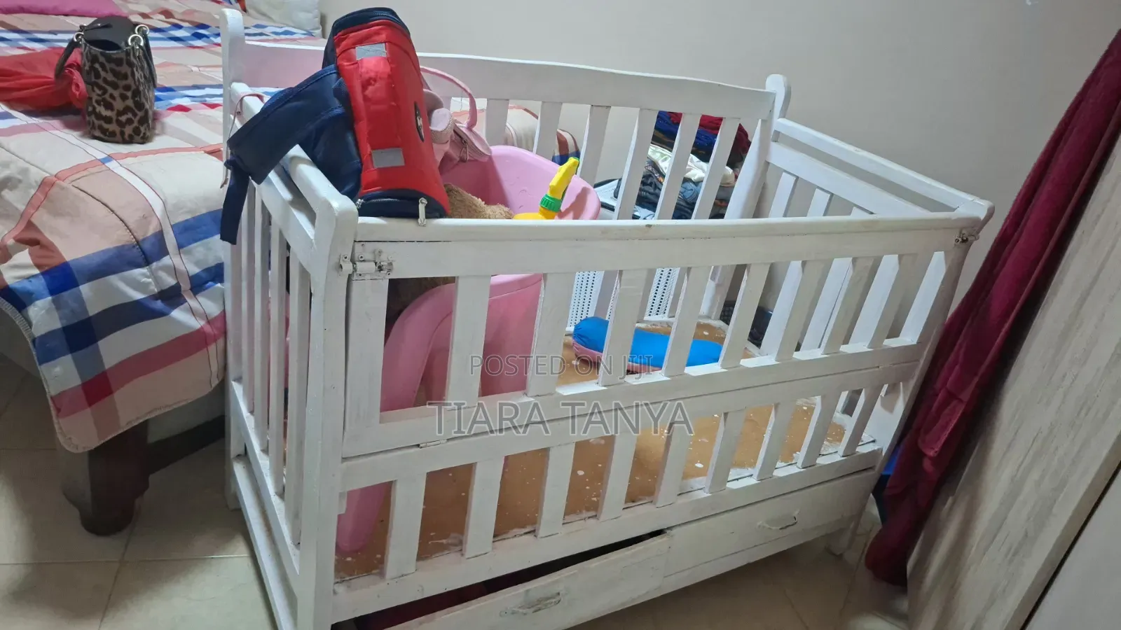 Used Wooden Baby Cot on Offer
