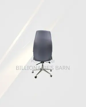 Practical Grey Executive Leather Chair High Back for Shared Office Use