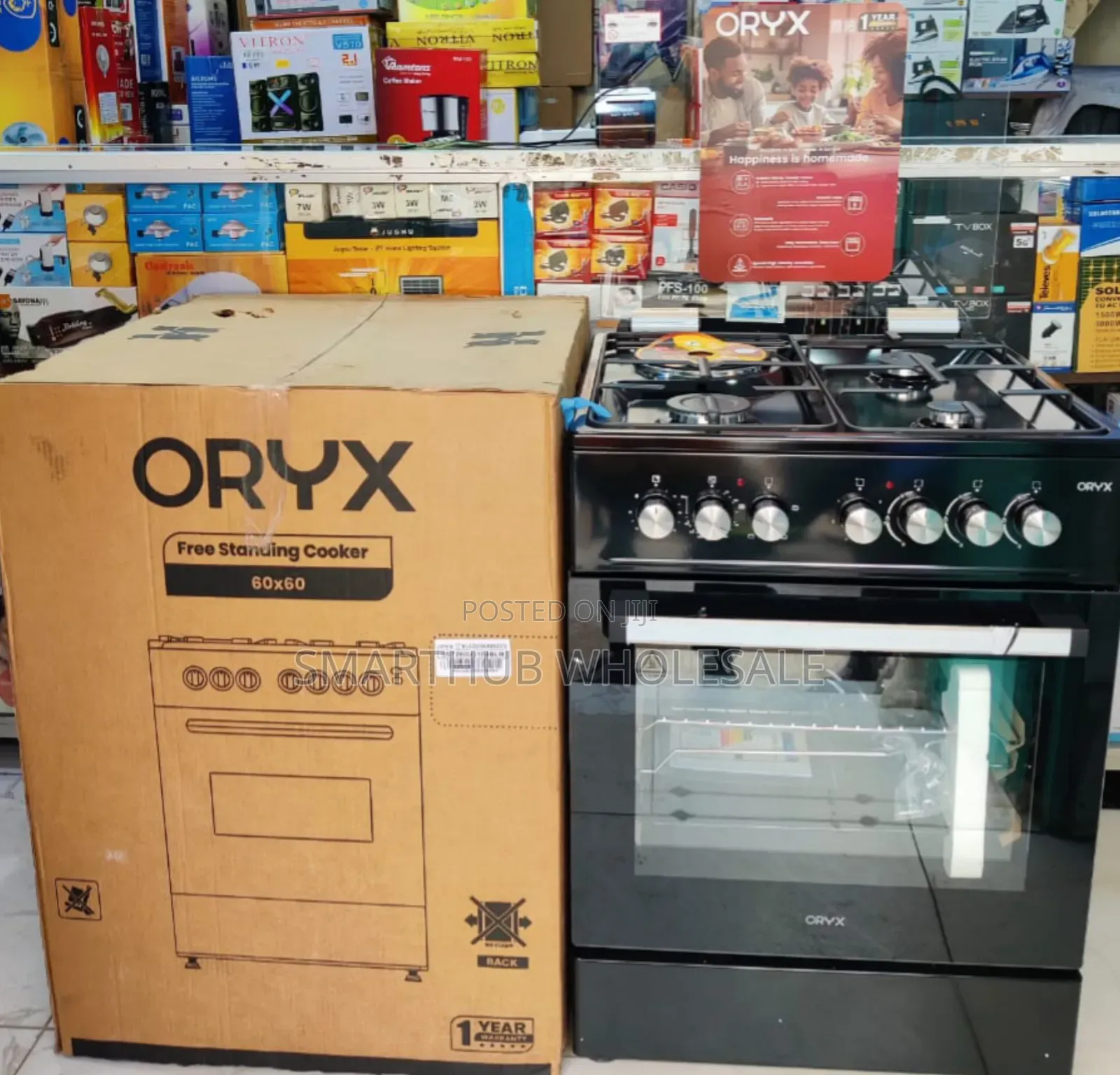 Mika Oryx Standing Cooker, 60cm X 60cm, 3 Gas Pool Jet Burners + 1