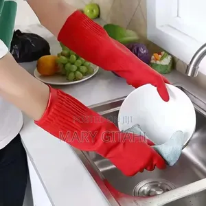 1 Pair Rubber Reusable Latex Household Hypoallergenic Cleaning Gloves*