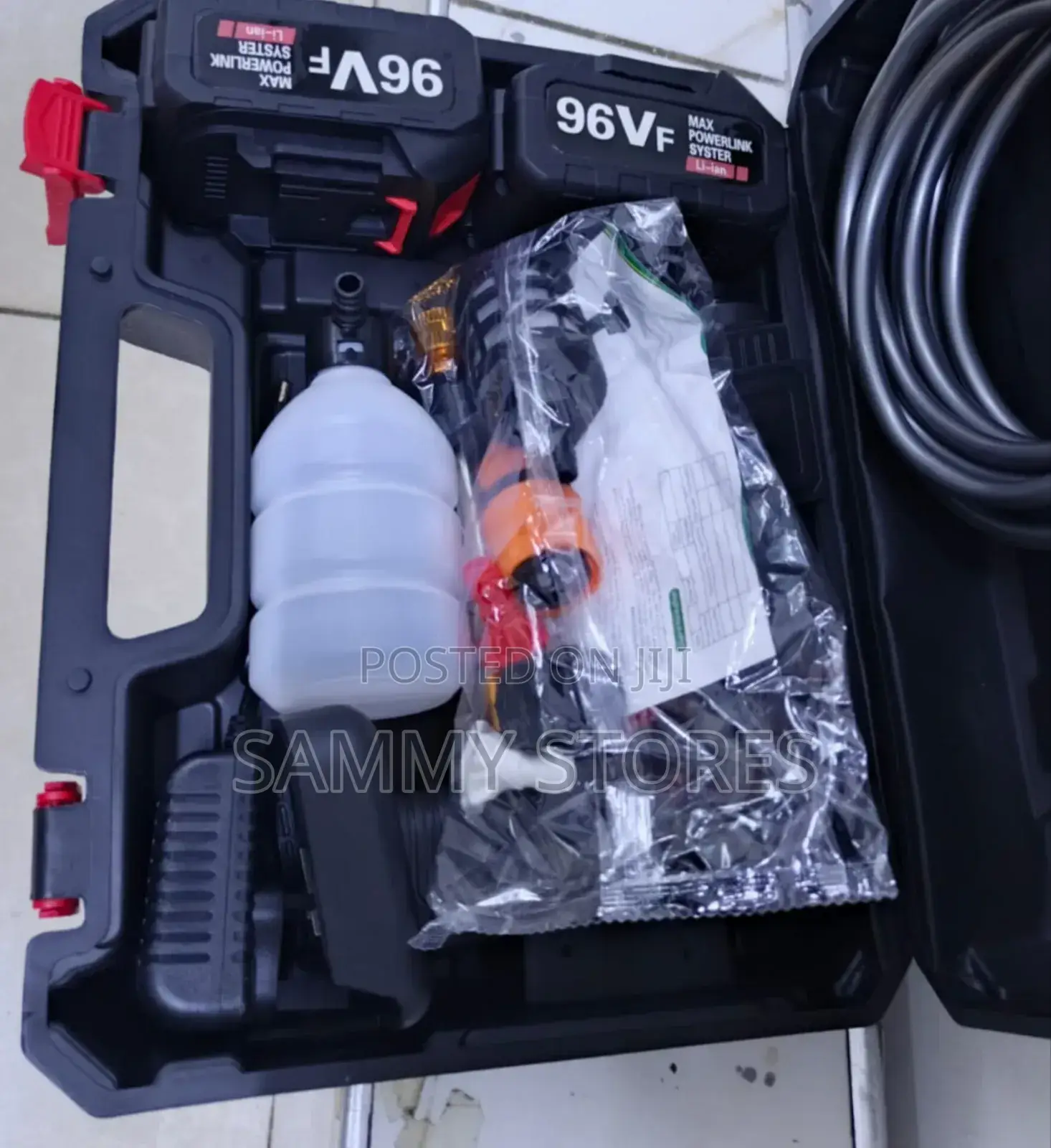 Portable 96vf Rechargeable Pressure Washer Kit With Water Hose