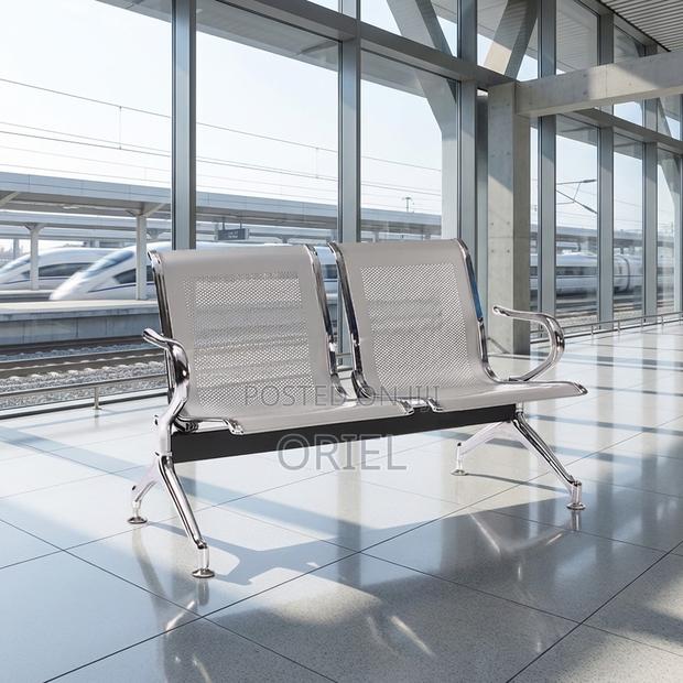 Office Chair : 2-Seater Steel Waiting Reception Bench - main view