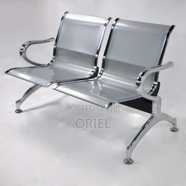Office Chair : 2-Seater Steel Waiting Reception Bench - thumbnail 3