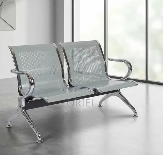 Office Chair : 2-Seater Steel Waiting Reception Bench - thumbnail 4