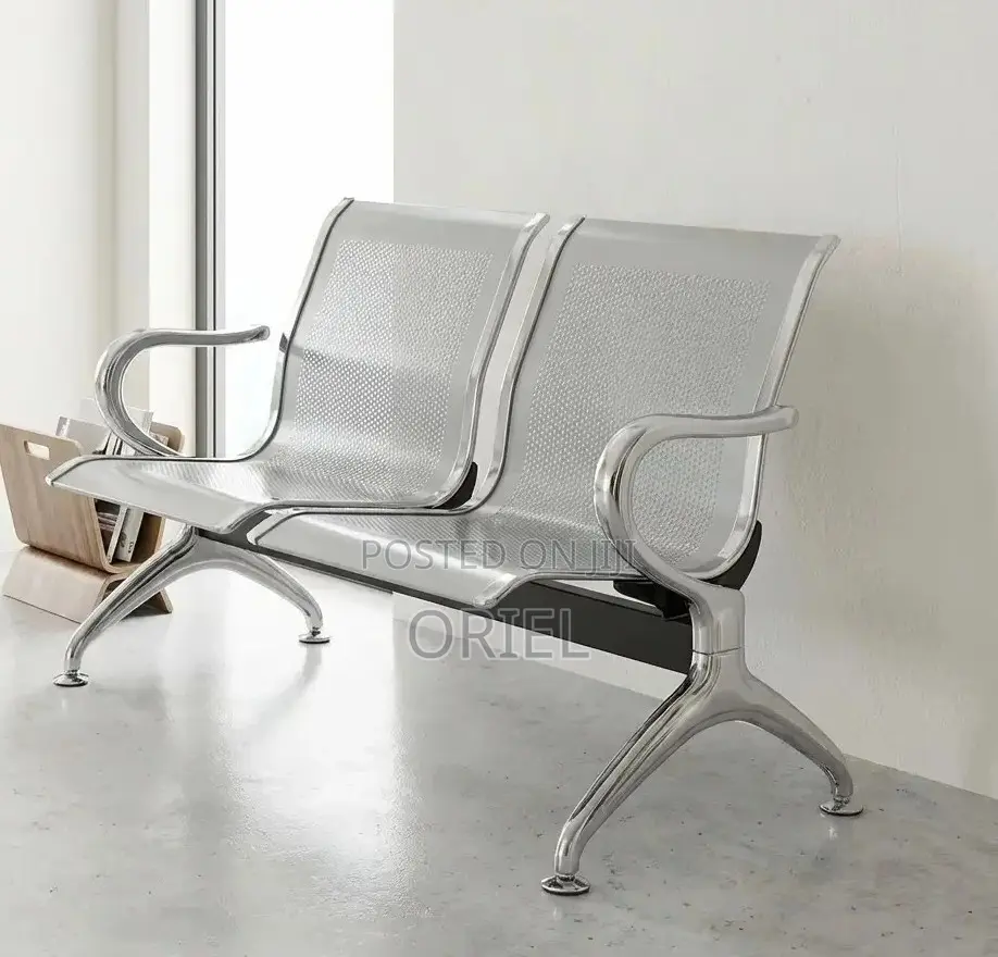 Office Chair : 2-Seater Steel Waiting Reception Bench