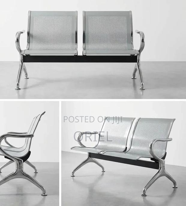 Office Chair : 2-Seater Steel Waiting Reception Bench - thumbnail 7