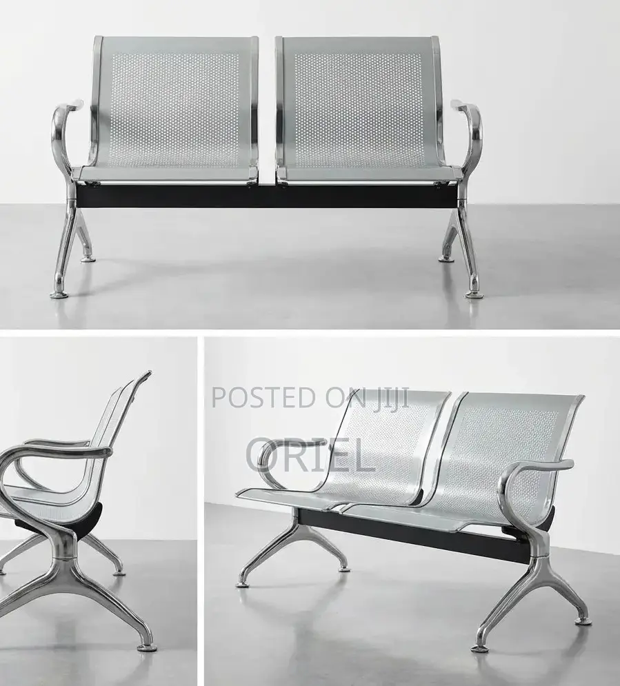 Office Chair : 2-Seater Steel Waiting Reception Bench