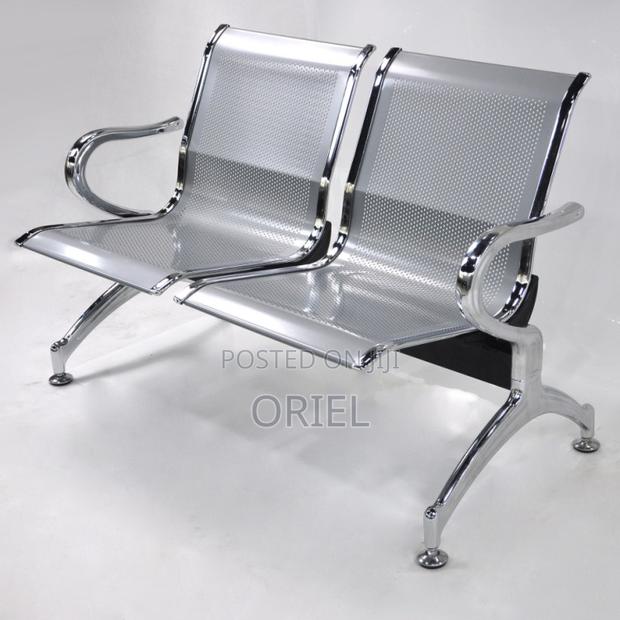 Office Chair : 2-Seater Steel Waiting Reception Bench - thumbnail 8