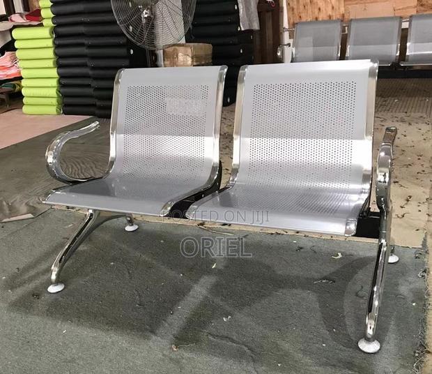 Office Chair : 2-Seater Steel Waiting Reception Bench - thumbnail 9
