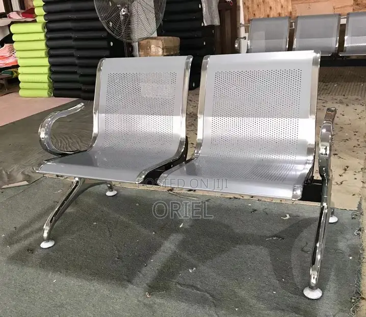Office Chair : 2-Seater Steel Waiting Reception Bench