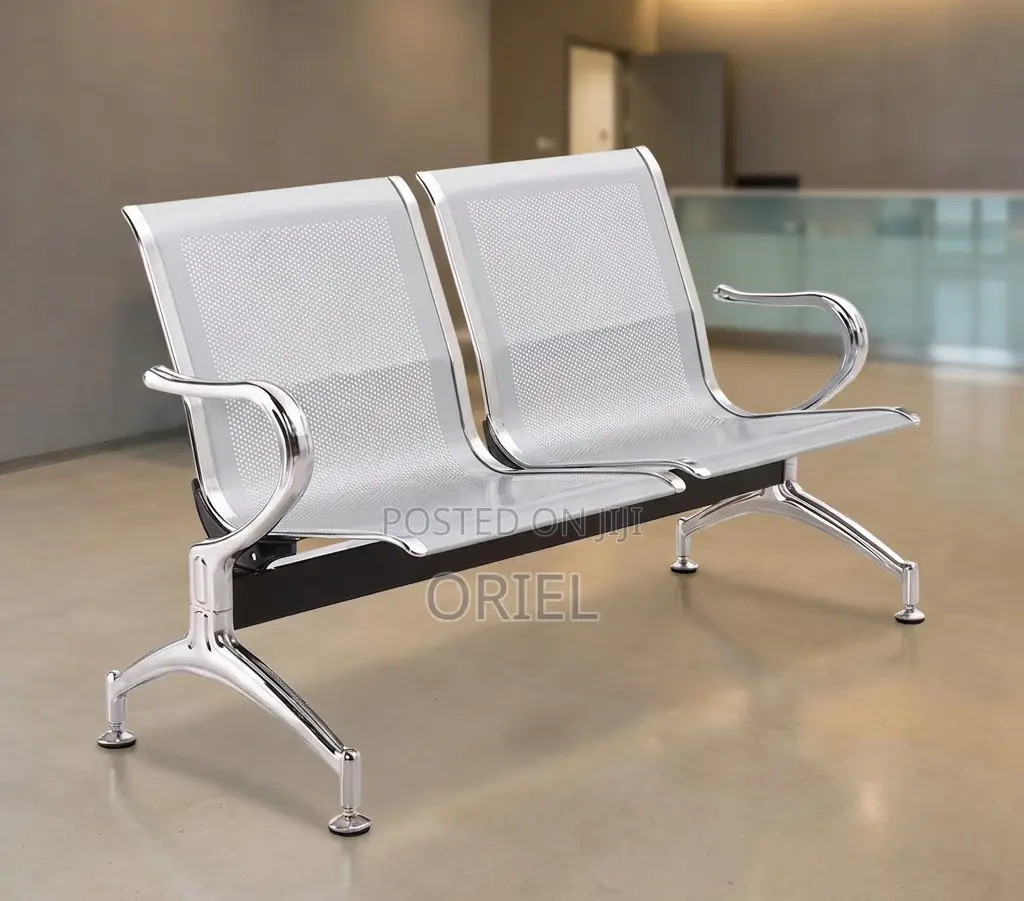 Office Chair : 2-Seater Steel Waiting Reception Bench
