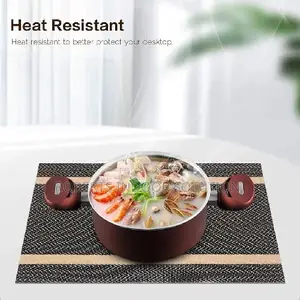 Solid Color Non-Slip Vinyl Placemat Set
