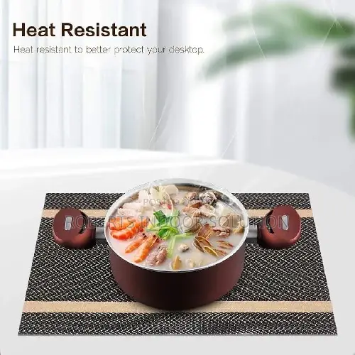 Solid Color Non-Slip Vinyl Placemat Set