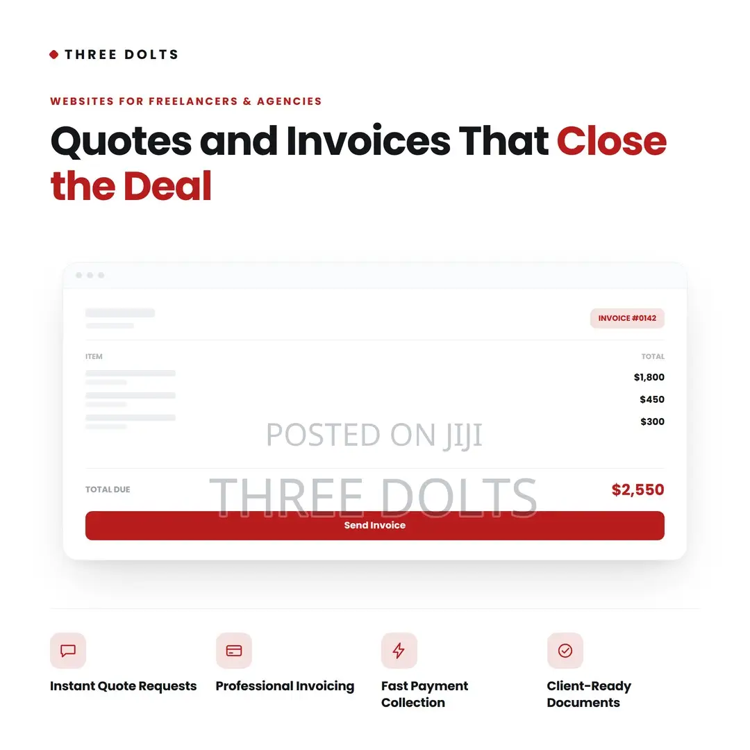 Freelancer Agency Website Design | Quote Requests Invoicing Tools