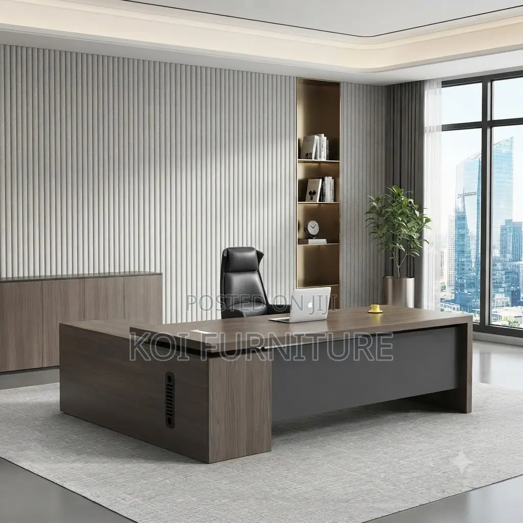 Office Desk; High-End 1.8 Meters Executive Desk With Cable Management
