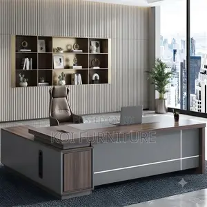 Office Desk; High-End 1.8 Meters Executive Desk With Cable Management