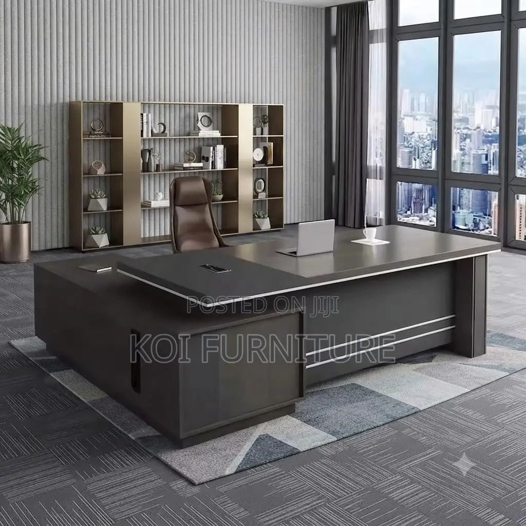 Office Desk; High-End 1.8 Meters Executive Desk With Cable Management
