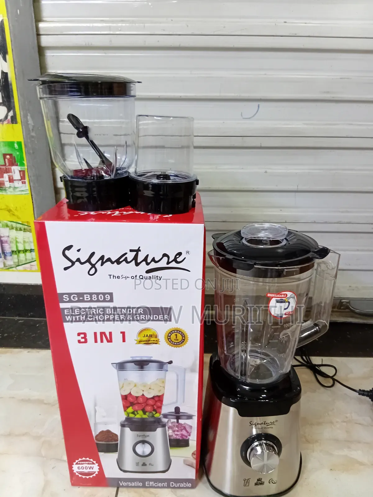 3in 1 Signature Electric Blender With Chopper and Grinder