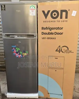 Von VRT-181drax Double Door Fridge 181l Refrigerator