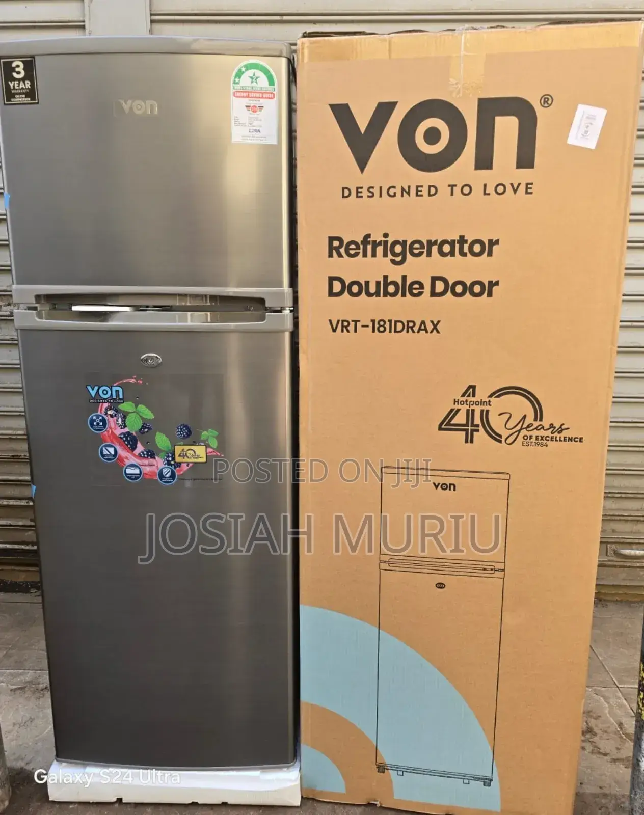 Von VRT-181drax Double Door Fridge 181 Liters Refrigerator