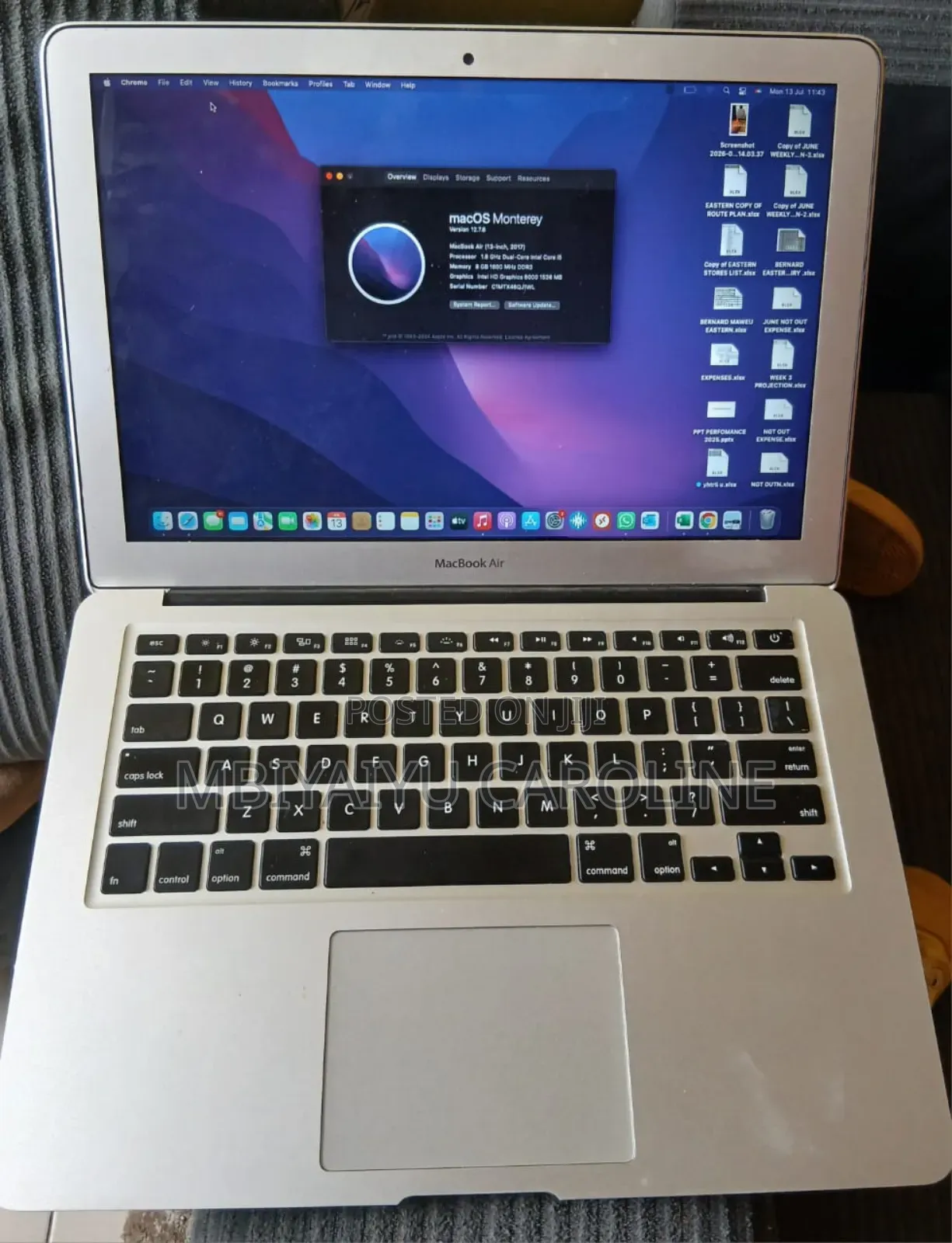 Laptop Apple MacBook 2017 8GB Intel Core i7 HDD 16 GB