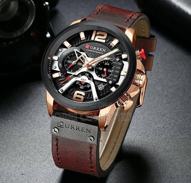 Curren Chronograph Leather Strap Watch - thumbnail 3