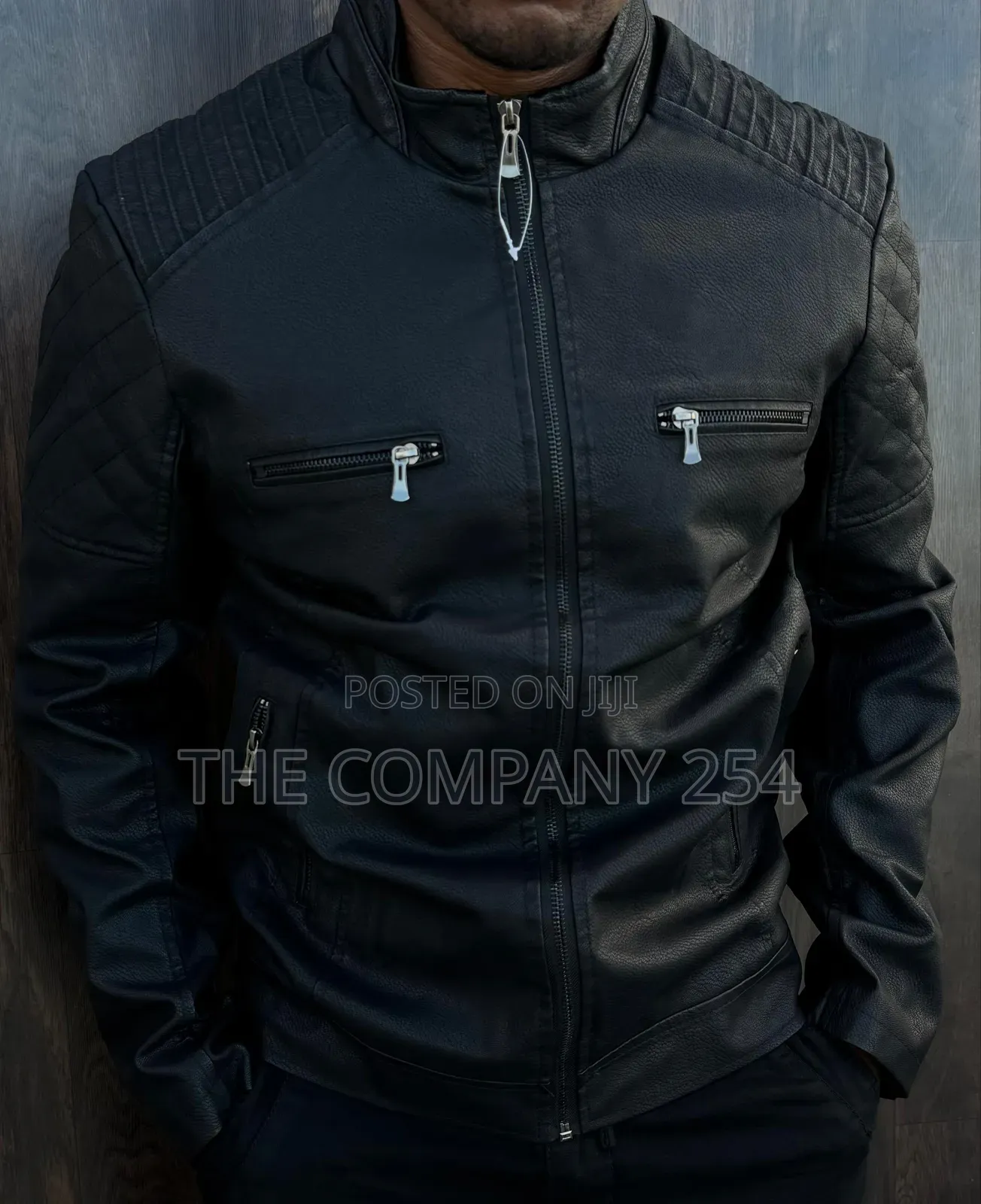 Quality Casual Zipper Double Pocket Official Leather Jacket Available