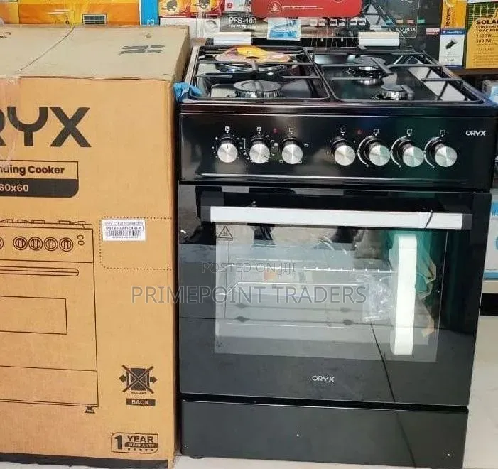 Mika Oryx Standing Cooker, 60cm X 60cm, 3 Gas Pool Jet Burners + 1 Ra