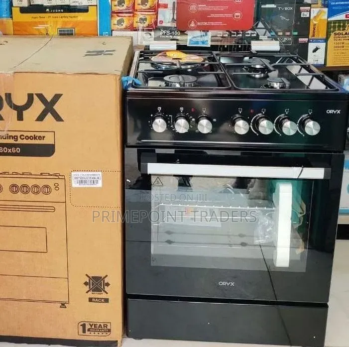 Mika Oryx Standing Cooker, 60cm X 60cm, 3 Gas Pool Jet Burners + 1 Ra