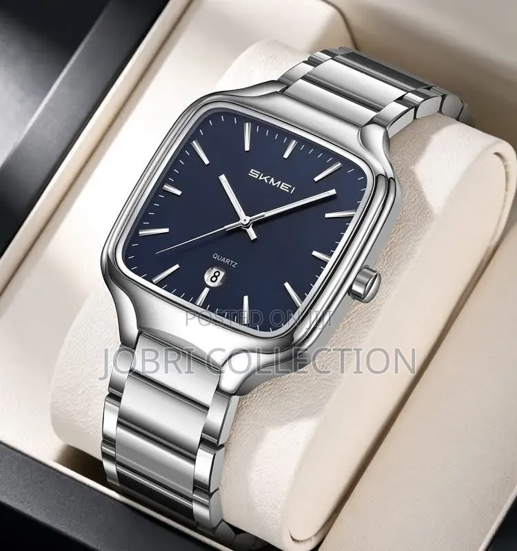 Skmei Square Face Stainless Steel Sliver Watch